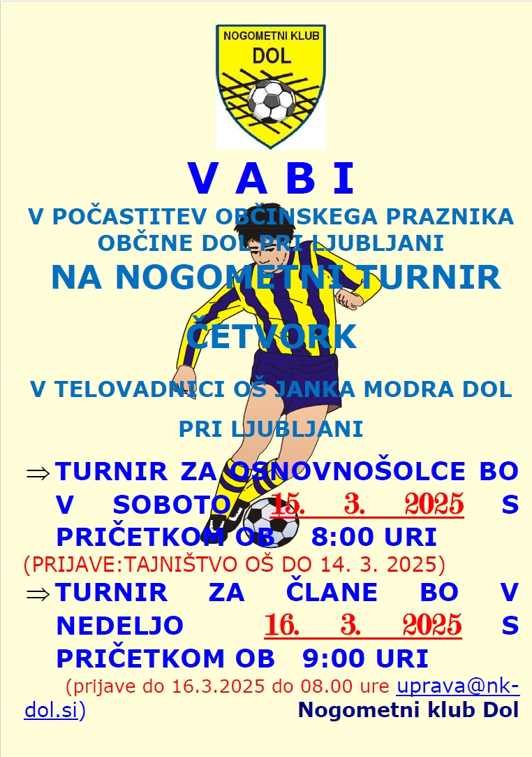 Osnovnošolski in članski turnir v Dolu